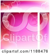Clipart Of Pink Wave And Heart Website Banners And Background Royalty Free Vector Illustration by dero