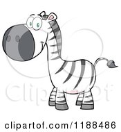 Cartoon Of A Cute Happy Zebra Royalty Free Vector Clipart by Hit Toon