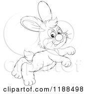 Poster, Art Print Of Cute Outlined Rabbit Hopping