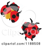 Clipart Of Two Ladybugs Royalty Free Vector Illustration by Cherie Reve