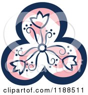 Clipart Of A Blue And Pink Flower Royalty Free Vector Illustration by Cherie Reve