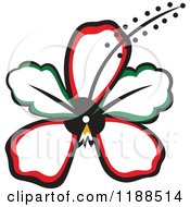 Clipart Of A Flower With Leaves And A Stamen 3 Royalty Free Vector Illustration