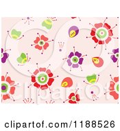 Clipart Of A Seamless Flower Pattern On Pink Royalty Free Vector Illustration