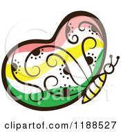 Clipart Of A Floral Butterfly Royalty Free Vector Illustration