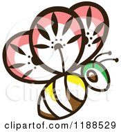 Poster, Art Print Of Floral Bee