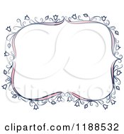 Clipart Of A Pink And Blue Floral Wedding Frame Royalty Free Vector Illustration