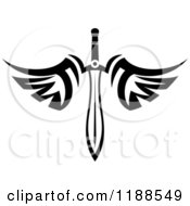 Poster, Art Print Of Black And White Tribal Winged Sword 4