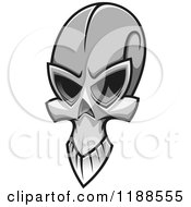 Clipart Of A Grayscale Skull 3 Royalty Free Vector Illustration