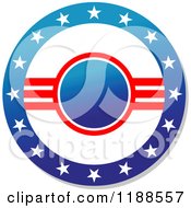 Poster, Art Print Of Round American Stars And Stripes Label 3