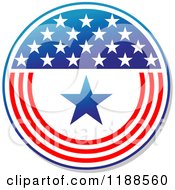 Poster, Art Print Of Round American Stars And Stripes Label 6
