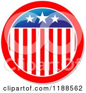 Clipart Of A Round American Stars And Stripes Label 4 Royalty Free Vector Illustration