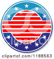 Poster, Art Print Of Round American Stars And Stripes Label