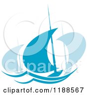 Poster, Art Print Of Blue Regatta Sailboats
