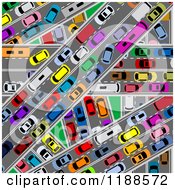 Poster, Art Print Of Aerial View Down On Congested Traffic Roads