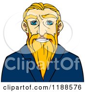 Poster, Art Print Of Happy Senior Man With A Long Blond Beard