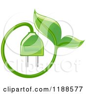 Poster, Art Print Of Green Leaf And Electrical Plug