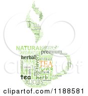 Poster, Art Print Of Green Tea Cup Made Of Word Tags