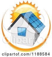 Poster, Art Print Of House With A Solar Panel Roof And Sun