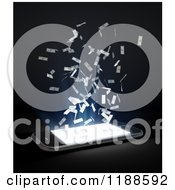 Clipart Of A 3d Cell Phone With Bright Light And Cash On Black Royalty Free CGI Illustration