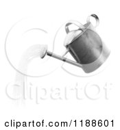 Clipart Of A 3d Watering Can Pouring On White Royalty Free CGI Illustration