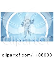 3d Astronaut Floating In A Tunnel