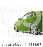 3d Green Grass Car Over White