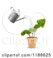 Poster, Art Print Of 3d Watering Can Pouring Over An Arrow Bush