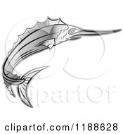 Clipart Of A Silver Swordfish Royalty Free Vector Illustration