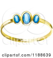 Gold Wedding Ring With Blue Diamonds