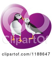 Puffin Pair Over A Purple Heart