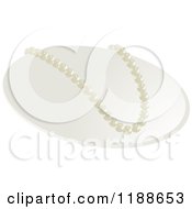 Clipart Of A White Pearl Necklace On A Display Royalty Free Vector Illustration by Lal Perera
