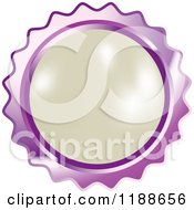 Poster, Art Print Of Round White Pearl In A Purple Setting