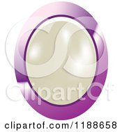 Clipart Of An Oval White Pearl In A Purple Setting Royalty Free Vector Illustration by Lal Perera