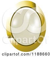 Poster, Art Print Of Oval White Pearl In A Gold Setting