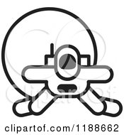 Clipart Of A Black And White Spacewalk Astronaut Icon Royalty Free Vector Illustration