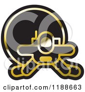 Clipart Of A Black And Gold Spacewalk Astronaut Icon Royalty Free Vector Illustration