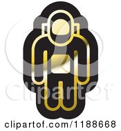 Clipart Of A Gold And Black Astronaut Icon Royalty Free Vector Illustration
