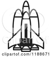 Clipart Of A Black And White Space Launch Icon Royalty Free Vector Illustration by Lal Perera