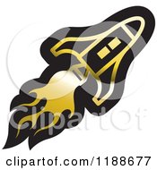 Poster, Art Print Of Black And Gold Rocket Shuttle Icon
