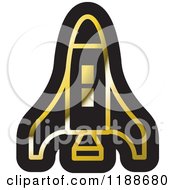 Poster, Art Print Of Black And Gold Space Shuttle Icon