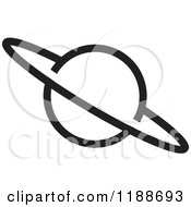 Clipart Of A Black And White Planet Icon Royalty Free Vector Illustration by Lal Perera