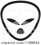 Clipart Of A Black And White Alien Icon Royalty Free Vector Illustration