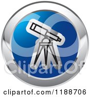 Poster, Art Print Of Round Blue And Chrome Telescope Icon
