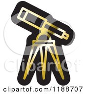 Clipart Of A Black And Gold Telescope Icon Royalty Free Vector Illustration by Lal Perera