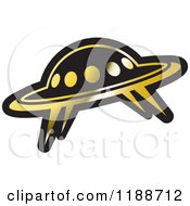 Poster, Art Print Of Black And Gold Ufo Icon