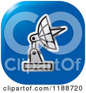 Clipart Of A Square Blue And Silver Satellite Dish Icon Royalty Free Vector Illustration