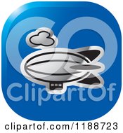 Clipart Of A Square Blue And Silver Air Ship Icon Royalty Free Vector Illustration by Lal Perera