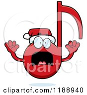 Poster, Art Print Of Scared Christmas Music Note Mascot