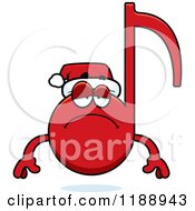 Cartoon Of A Depressed Christmas Music Note Mascot Royalty Free Vector Clipart
