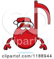 Cartoon Of A Sick Christmas Music Note Mascot Royalty Free Vector Clipart by Cory Thoman